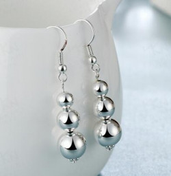 Creative Fashion Jewelry, Sterling Silver Beads Tassel Earrings - RKM Shipping Free「イヤリング」「送料無料」