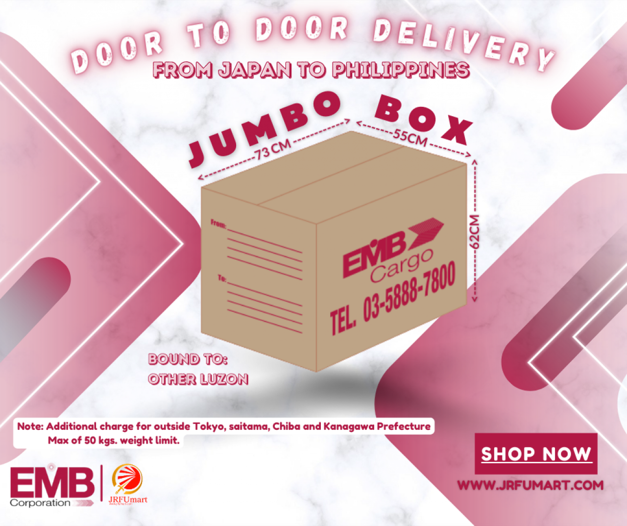 EMB Cargo JUMBO Box Bound to Other Luzon SAGAWA