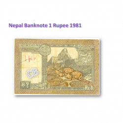 1 ルピー ネパール　使用済み　紙幣　札 旧札　1981年 / 1 Rupee Nepal Banknote cbj-n-12340 1981