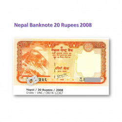 20 ルピー ネパール　未使用　紙幣　札 2008年 / 20 Rupees Nepal Banknote cbj-n-12367 2008 UNC