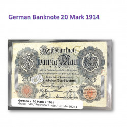20 マーク　ドイツ ベルリン　使用済み　紙幣　旧札　札　1914年 / 20 Mark German Berlin Banknotes 1914, CBJ-N-10254