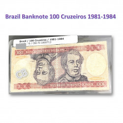 100 クルゼイロ　ブラジル　使用済み　紙幣　旧札　札　1981-1984年 / 100 Cruzeiros Brasil banknotes 1981-1984, CBJ-N-1000713