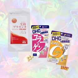 DHC Bundle (Vitamin C & Collagen 60's)+Kissue Pure Placenta