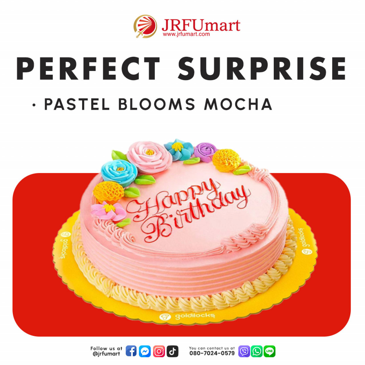 Goldilocks Pastel Blooms Strawberry Cake