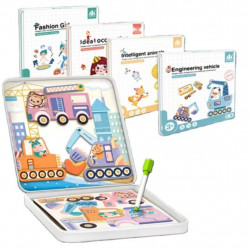 Magnetic Jigsaw Puzzle Early Education Toy Board with Pen - Vehicles