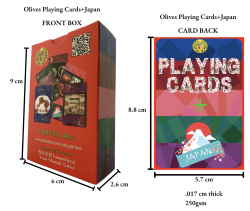 Olives Playing Cards+Japan: Learn Japanese Arts, Language, Culture - Fun Educational Games - Great Souvenir Gift for All Ages - Copper & Paper Made - Unique Japan Images - 54 Cards | 1 box