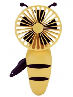 Honey Bee Fun Fan Portable/Handheld/Small Pocket No Need for Batteries (Color: Yellow) 1box |12 pcs
