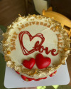 Love cake with gold dust