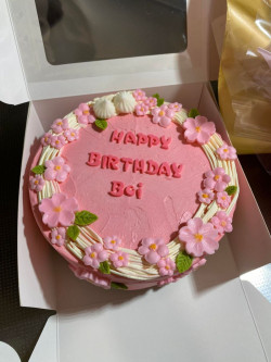 Birthday PInk Cake Simple