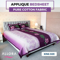 Purple Applique Bedsheet - allora_37