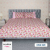 Pink & Green Flower Print Bedsheet - allora_35