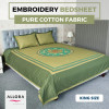 Green Circle Embroidery Bedsheet - allora_34