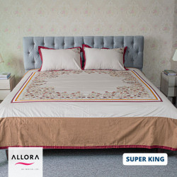 Brown Embroidery Bedsheet - allora_32