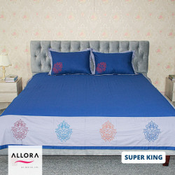 Blue Field Embroidery Bedsheet - allora_31