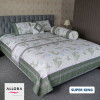 6 Pcs Bedding Set- Grey Off White Embroidery Bedsheet - allora_29