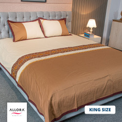 Brownish Embroidery Bedsheet - allora_27