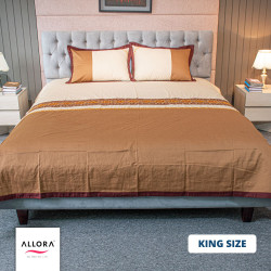 Brownish Embroidery Bedsheet - allora_27