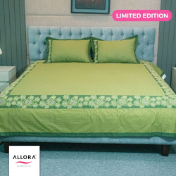 Green Embroidery Bedsheet - allora_22