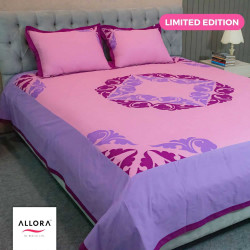 Pink Lavender Applique Bedsheet - allora_21