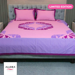 Pink Lavender Applique Bedsheet - allora_21