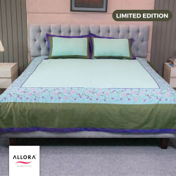 Shadow Green Embroidery Bedsheet - allora_20