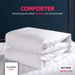 Exclusive Solid White Stripe Comforter - allora_58