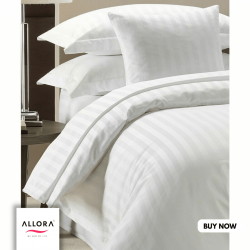 Exclusive Solid White Stripe Comforter - allora_58