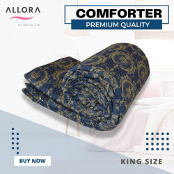 Navy Trophy Print Comforter - allora_56