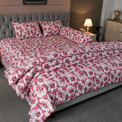 China Rose Print – Pink Comforter Bedding Set (5Pcs) - allora_52