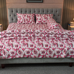 China Rose Print – Pink Comforter Bedding Set (5Pcs) - allora_52