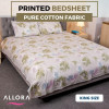 Off White Printed Bed Sheet - allora_45