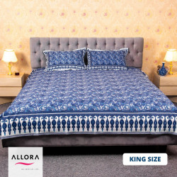 Blue Print Bed Sheet - allora_44