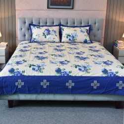 Blue Embroidery Bedsheet - allora_14