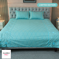 Pastel Blue Embroidery Bedsheet - allora_12