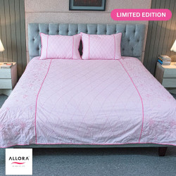 Baby Pink Embroidery Bedsheet - allora_11