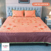 Orange Sunrise Embroidery Bed Sheet - allora_09