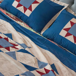 Multi-Seasonal Quilt | Bed Cover – Blue Brown - allora_77