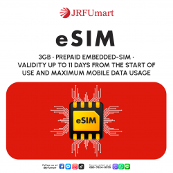 eSIM PREPAID SIM CARD 3GB  11Days