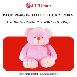 Blue Magic Little Lucky Pink Life-Size Bear Stuffed Toy (With Free Dust Bag)