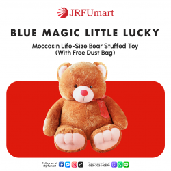 Blue Magic Little Lucky Moccasin Life-Size Bear Stuffed Toy (With Free Dust Bag)