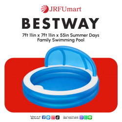 Bestway 7ft 11in x 7ft 11in x 55in Summer Days Family Swimming Pool