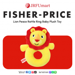 Fisher-Price Lion Peace Rattle Ring Baby Plush Toy, Birthday Gift for Baby