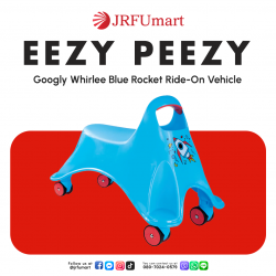 Eezy Peezy Googly Whirlee Blue Rocket Ride-On Vehicle