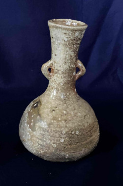 自然釉ツル首花入(Shizenyu Tsurukubi Hanaire) / Natural glaze crane neck flower vase【②】