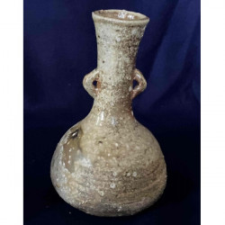 自然釉ツル首花入(Shizenyu Tsurukubi Hanaire) / Natural glaze crane neck flower vase【②】