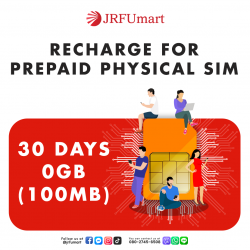 Recharge 0GB(100MB) 30days：Prepaid physical SIM only