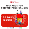 Recharge 30GB 180days：Prepaid physical SIM only