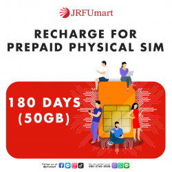 Recharge 50GB 180days：Prepaid physical SIM only