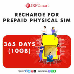 Recharge 10GB 365days：Prepaid physical SIM only