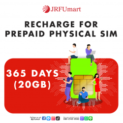 Recharge 20GB 365days：Prepaid physical SIM only